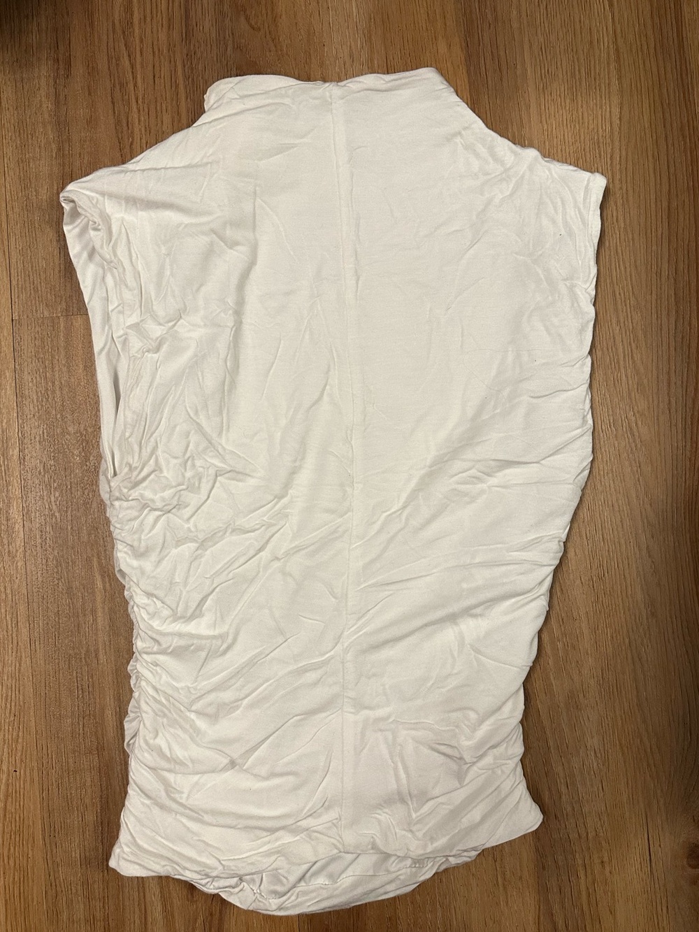 Women’s White Ruched Sleeveless Top